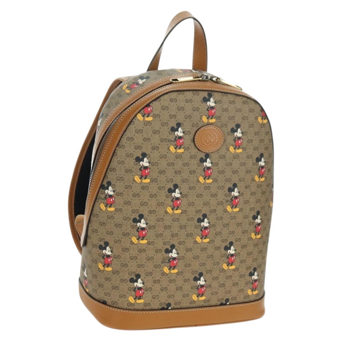 GUCCI Micro GG Supreme Disney Backpack PVC Beige Gold 552884 Auth YKZ1359M GUCCI Micro GG Supreme Disney Backpack PVC Beige Gold 552884  main image 4