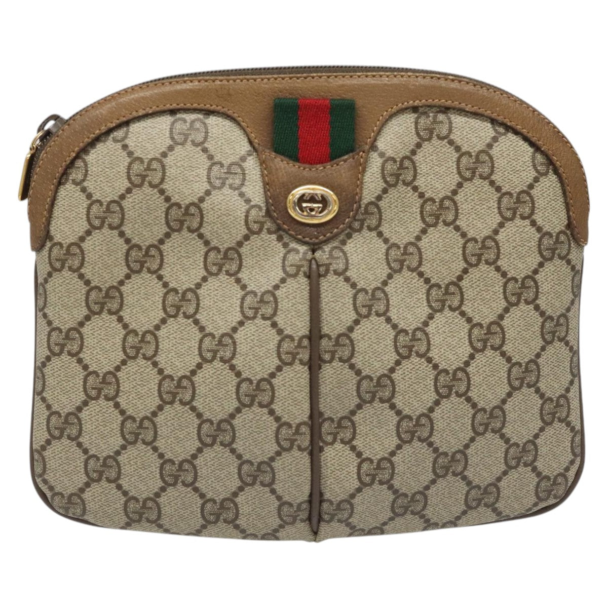 GUCCI GGスプリーム ウェブ シェリーライン ショルダーバッグ PVC