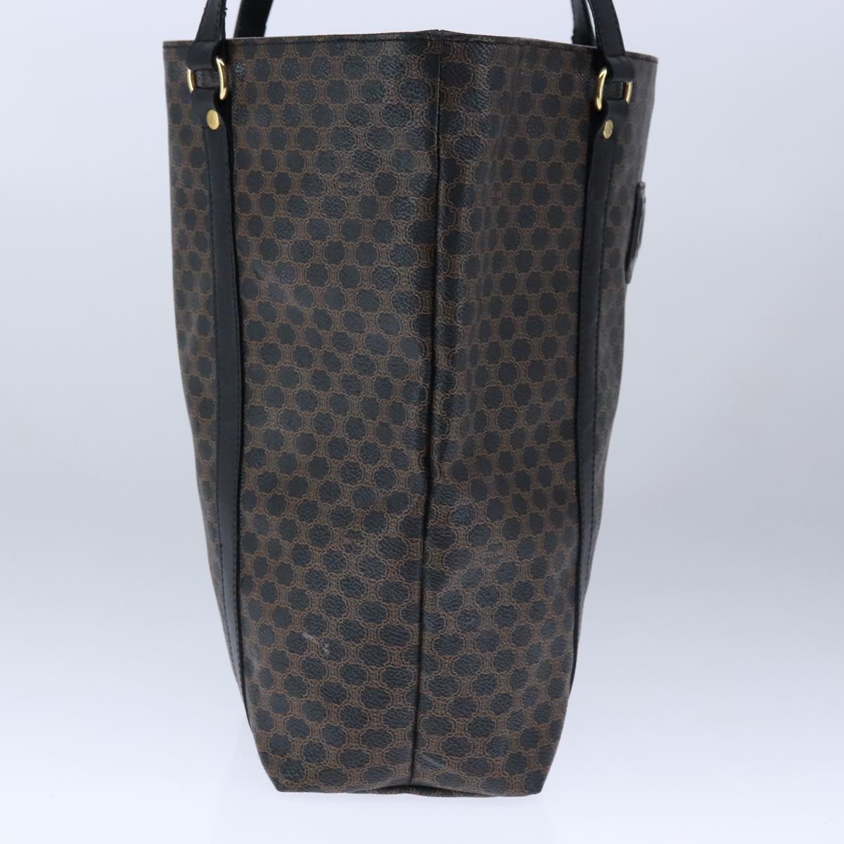 CELINE マカダムキャンバス トートバッグ PVCレザー ブラック ゴールド
