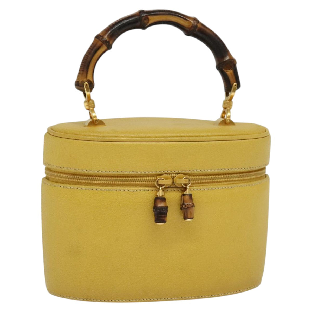 GUCCI バンブー バニティ コスメポーチ レザー イエロー 000 984 0232