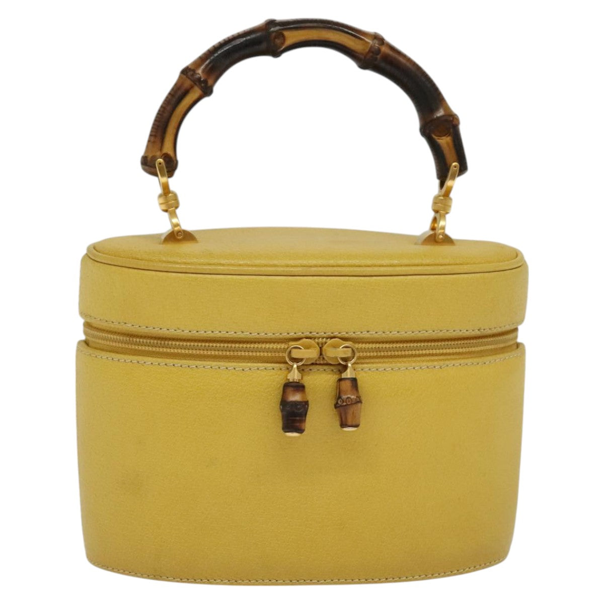 GUCCI バンブー バニティ コスメポーチ レザー イエロー 000 984 0232