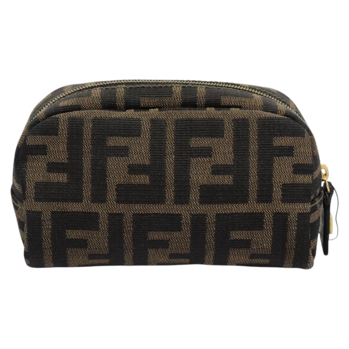FENDI ブラウンキャンバスポーチ フェンディ ズッカ キャンバスポーチ ブラウン ブラック 正規品