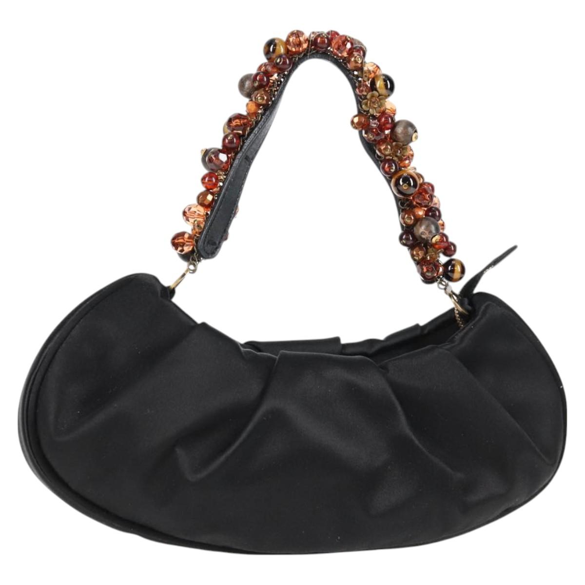Salvatore Ferragamo Hand Bag Satin Black Auth 118774V – MixTHINKS