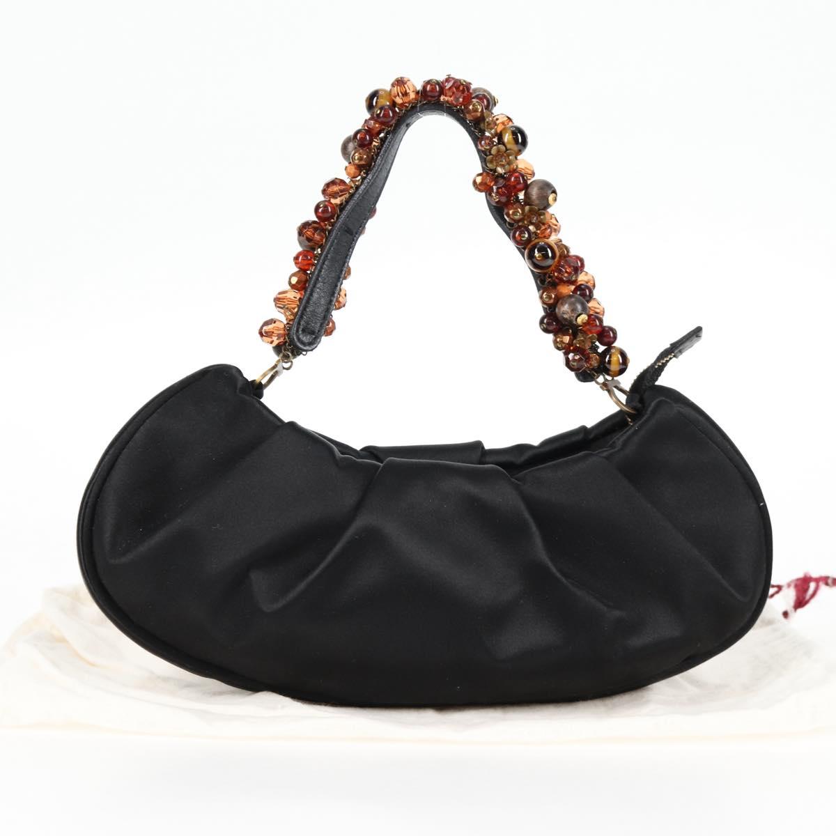 Salvatore Ferragamo サテン ハンドバッグ サルヴァトーレ フェラガモ ハンドバッグ サテン ブラック 正規品