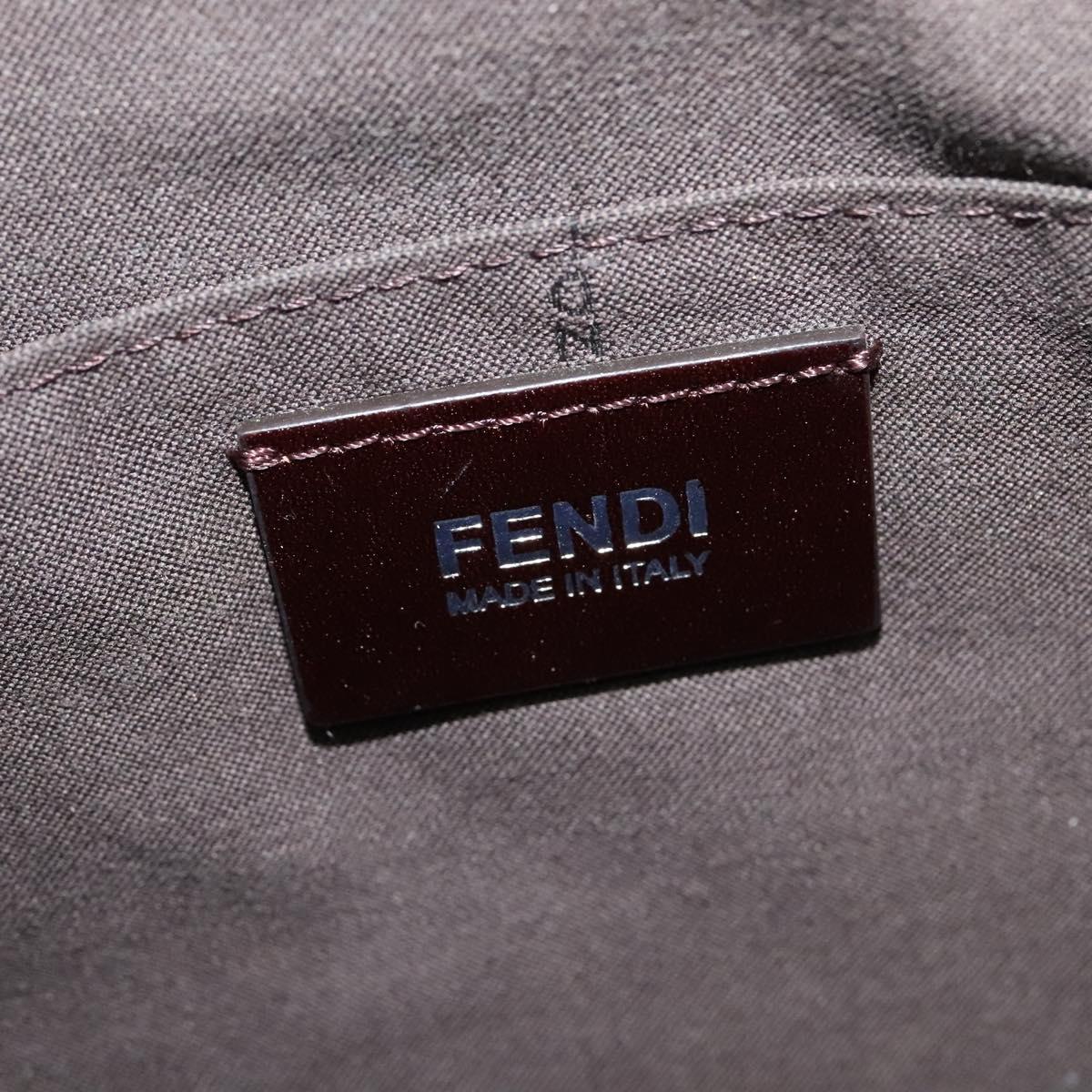 FENDI Zucca Canvas Shoulder Bag PVC Gray Silver Auth 123589V