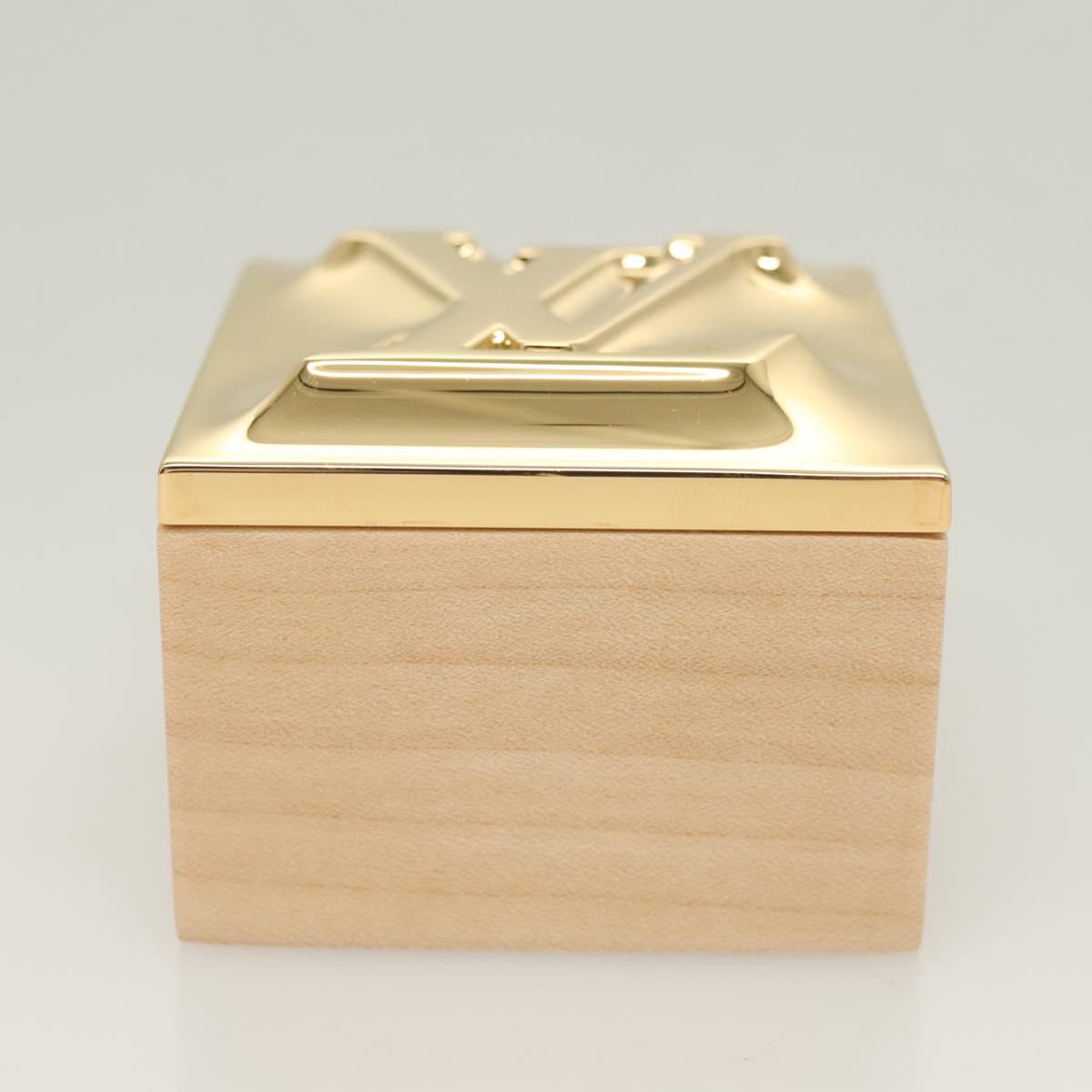 LOUIS VUITTON Monogram Metalgram Box metal Gold GI1139 LV Auth