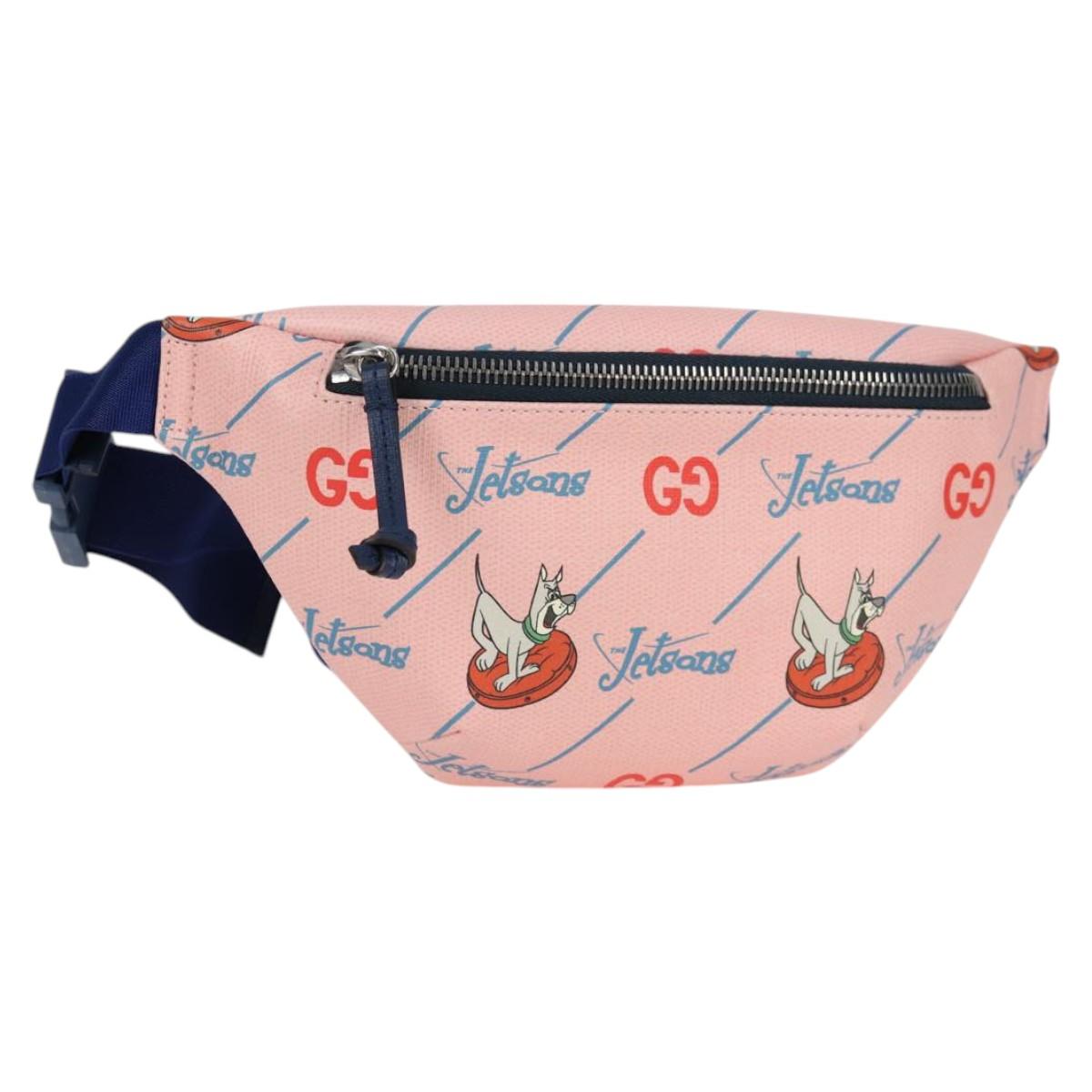 GUCCI THE Jetsons Children's Body Bag PVC Leather Pink 502095 Auth