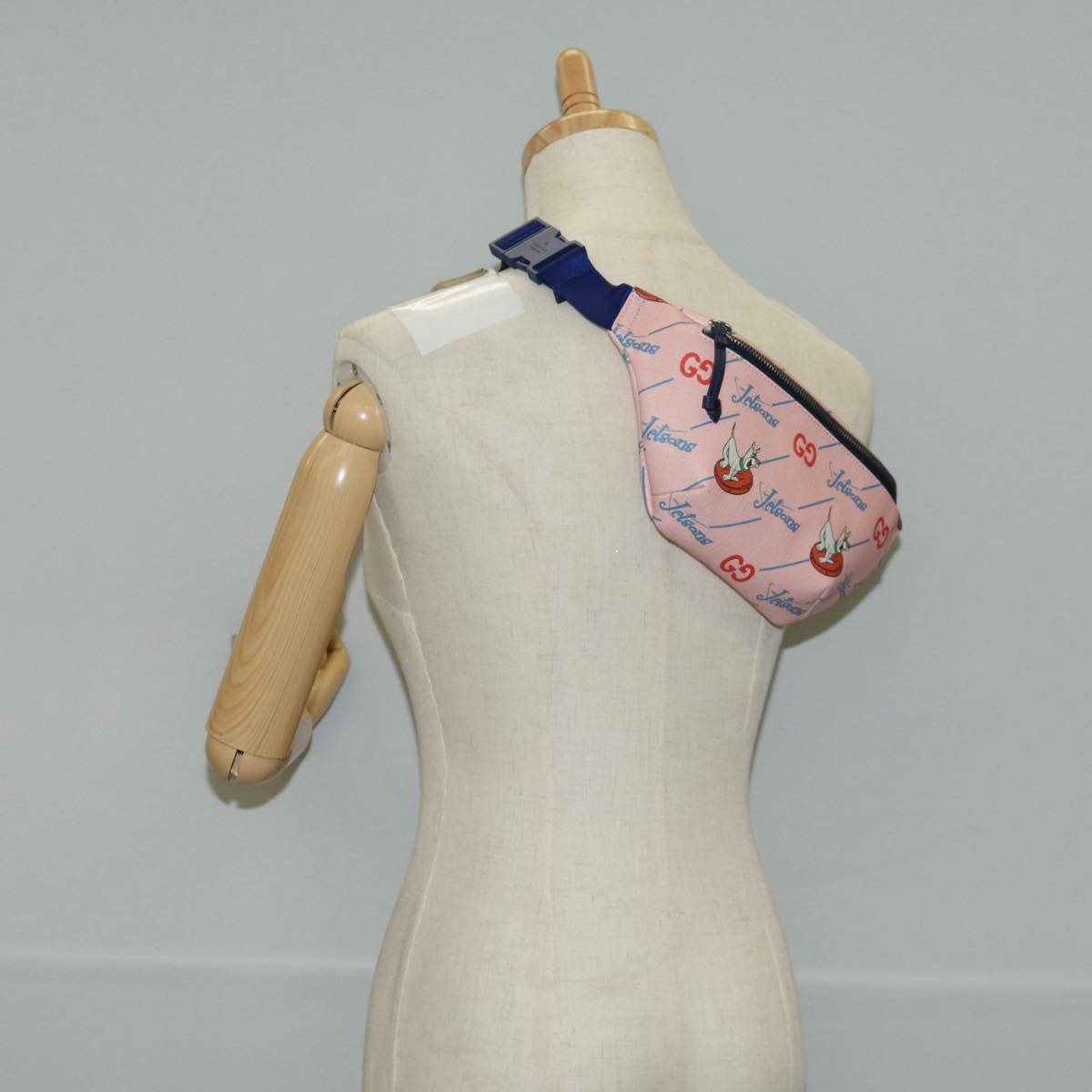 GUCCI THE Jetsons Children's Body Bag PVC Leather Pink 502095 Auth