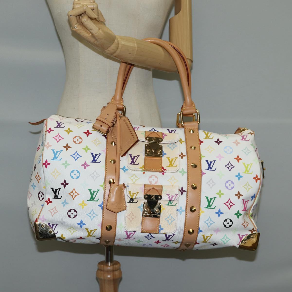 LOUIS VUITTON モノグラムマルチカラー キーポル45 バッグ ホワイト