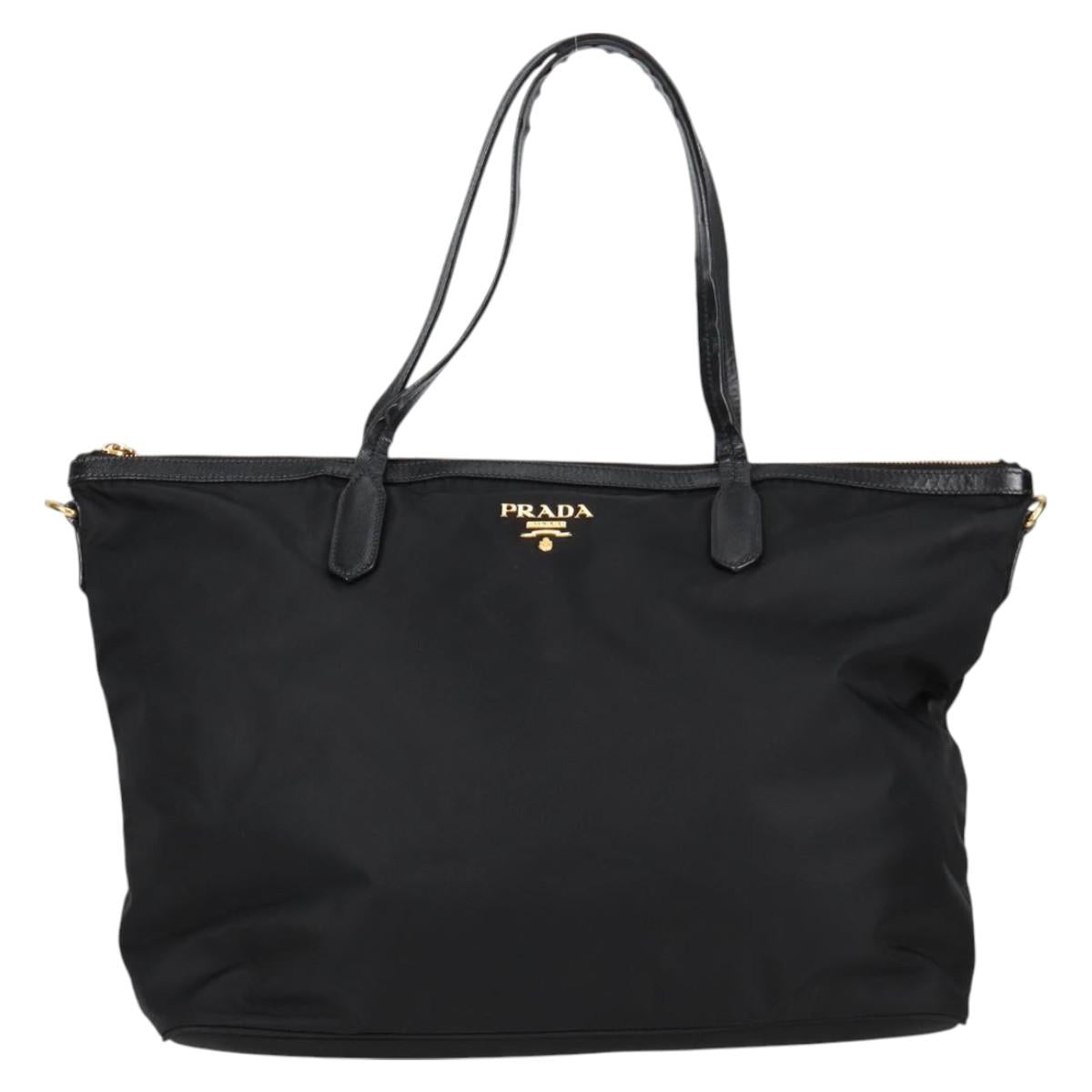 PRADA ブラック ハンドバッグ PRADA トートバッグ ナイロン 2way ブラック ゴールド 正規品 126914V