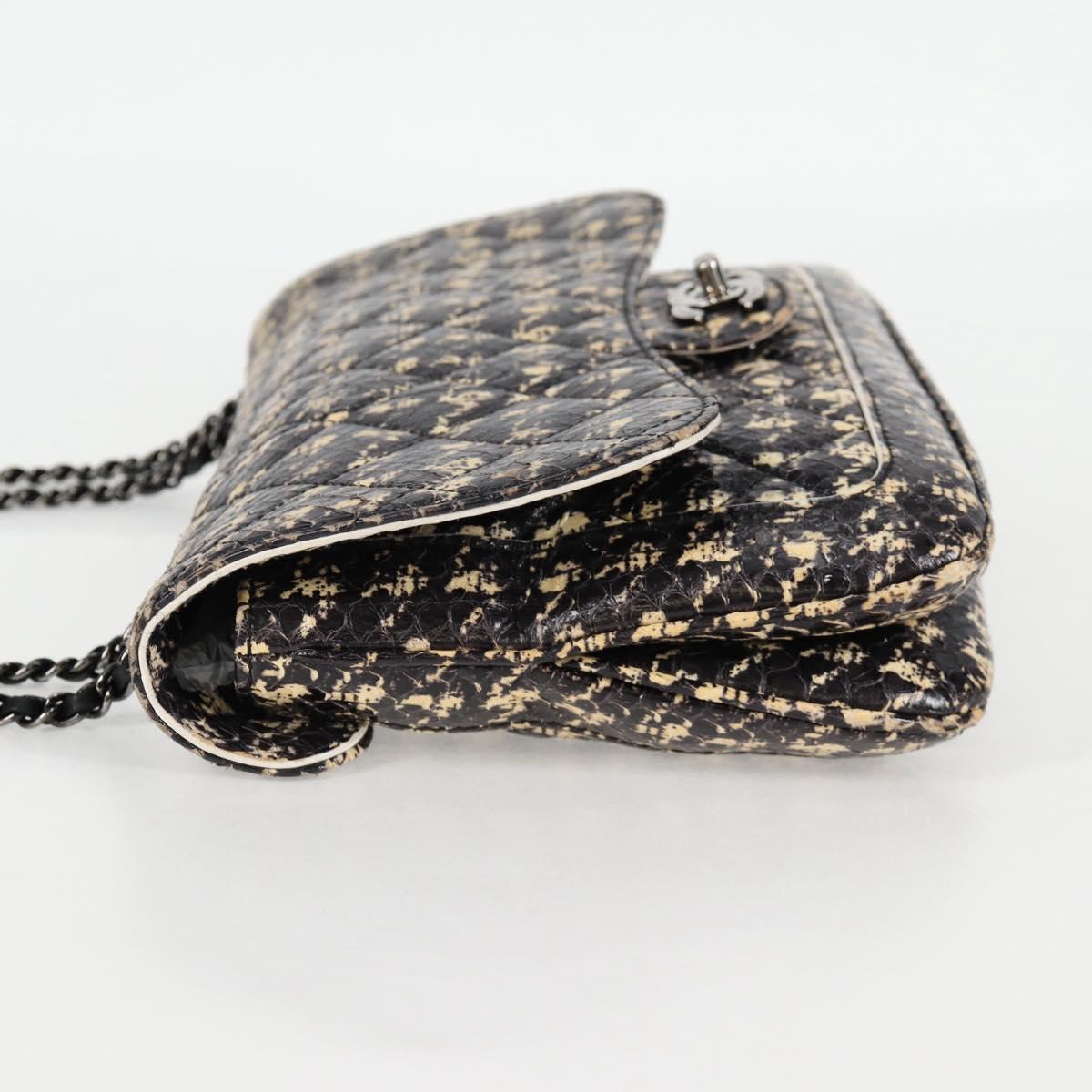 CHANEL マトラッセ チェーンショルダーバッグ レザー ブラック