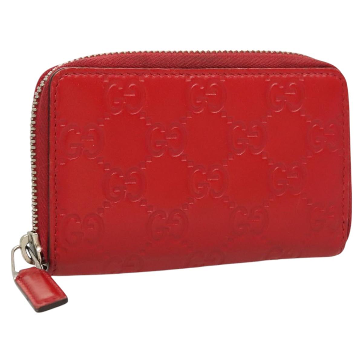 GUCCI GGパターン レッドバニティーケース GUCCI GGキャンバス グッチッシマ コインケース レザー レッド 255452
