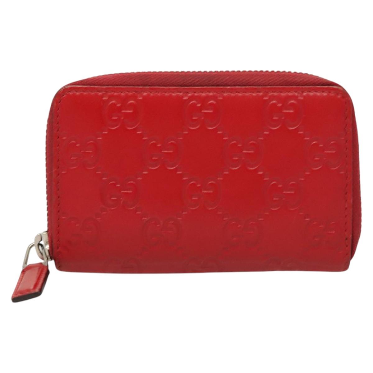 GUCCI GGキャンバス グッチッシマ コインケース レザー レッド 255452