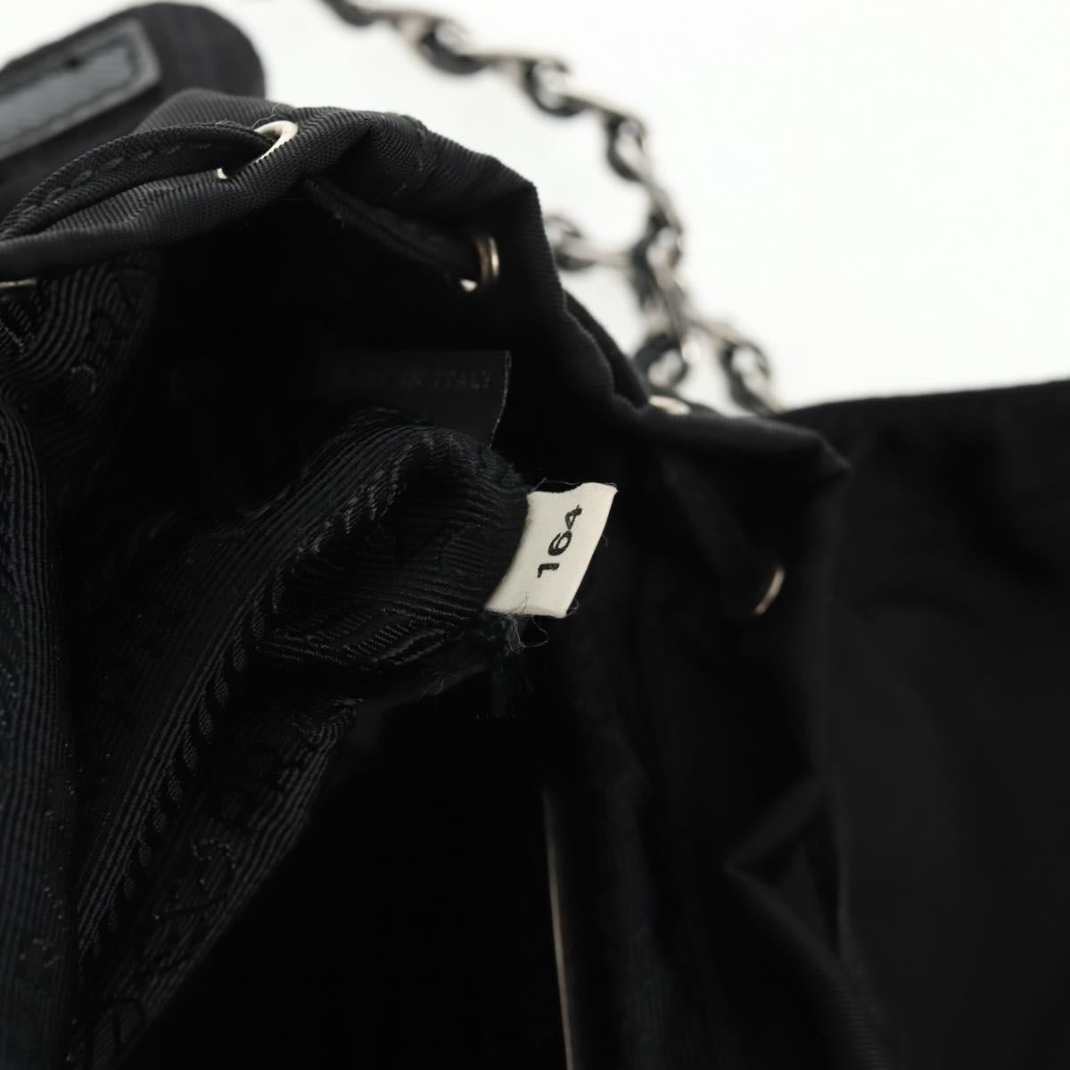 PRADA チェーンショルダーバッグ ナイロン ブラック シルバー 正規品