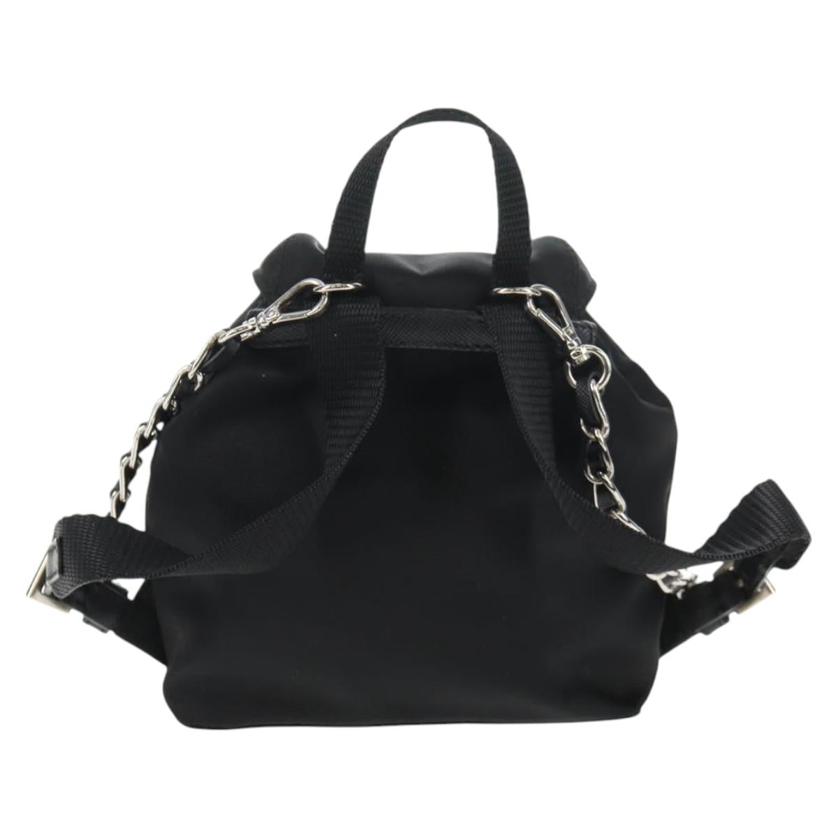 PRADA チェーンショルダーバッグ ナイロン ブラック シルバー 正規品