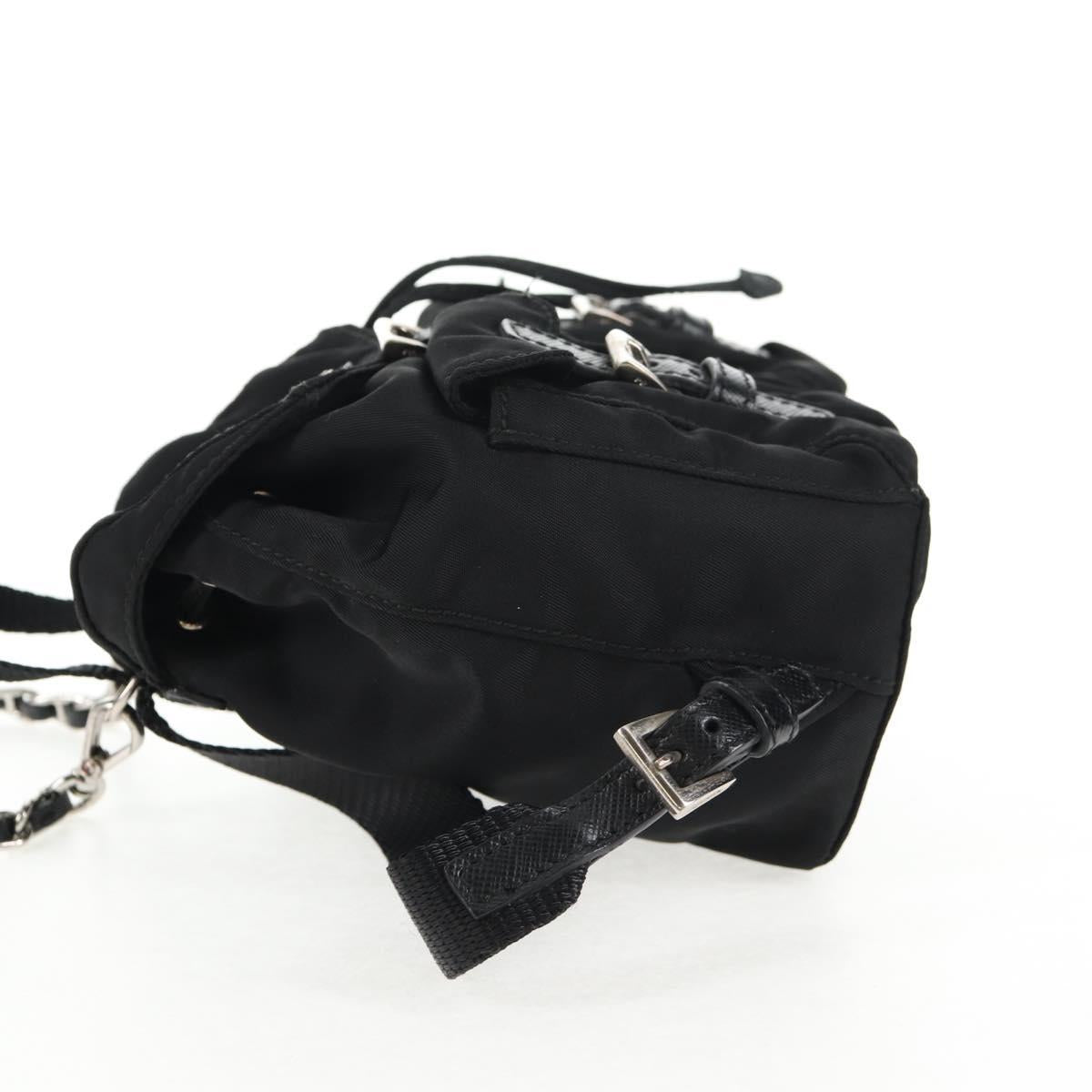 PRADA チェーンショルダーバッグ ナイロン ブラック シルバー 正規品
