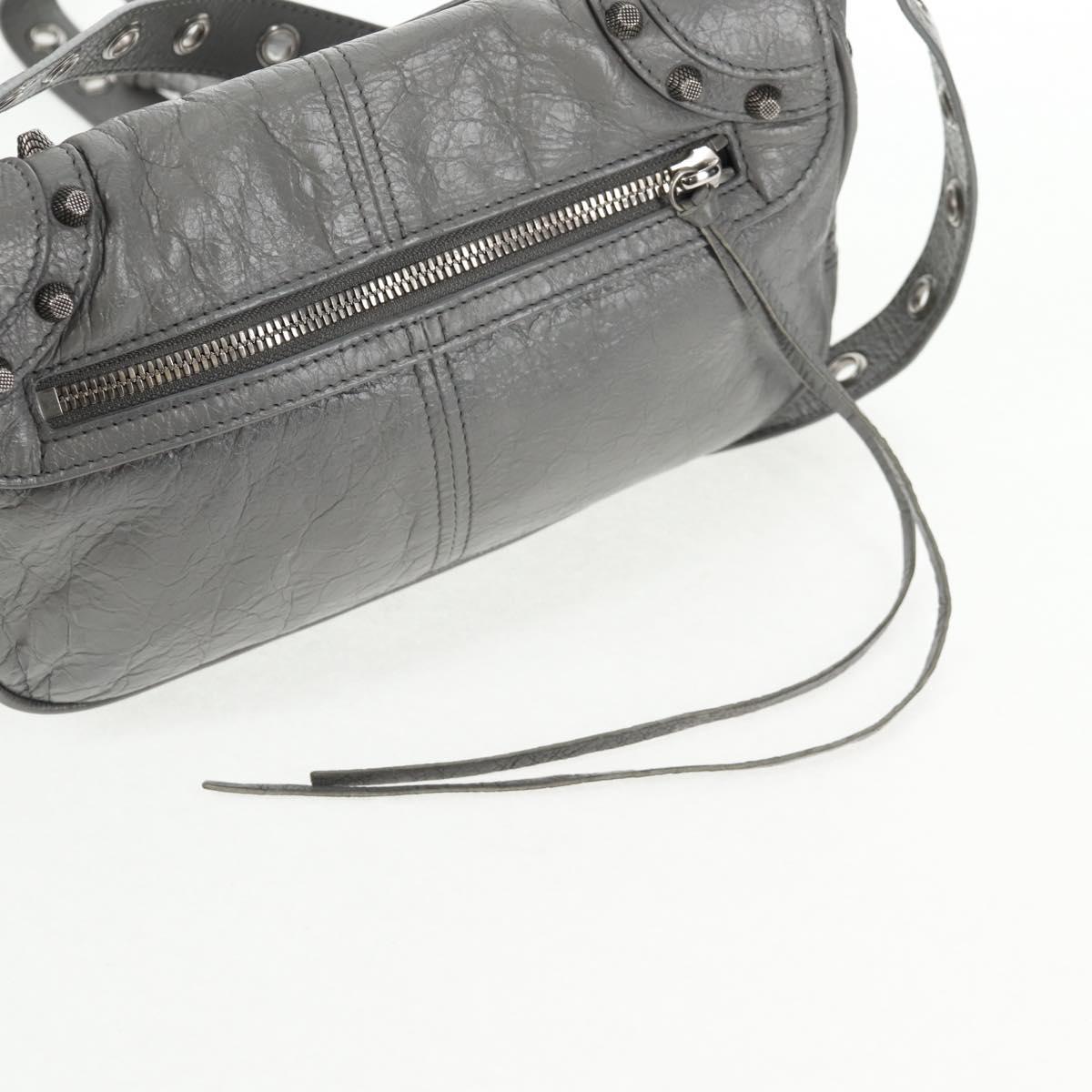 BALENCIAGA Flap Bag XS Shoulder Bag Leather 2way Gray Silver