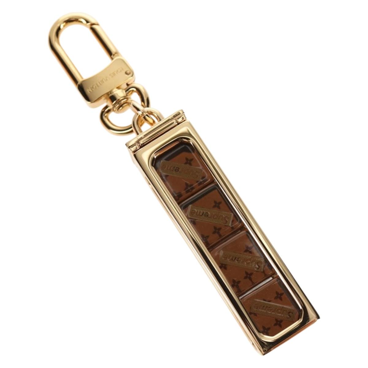 LOUIS VUITTON Key Holder Dice Bag Charm metal Brown MP2072 LV Auth