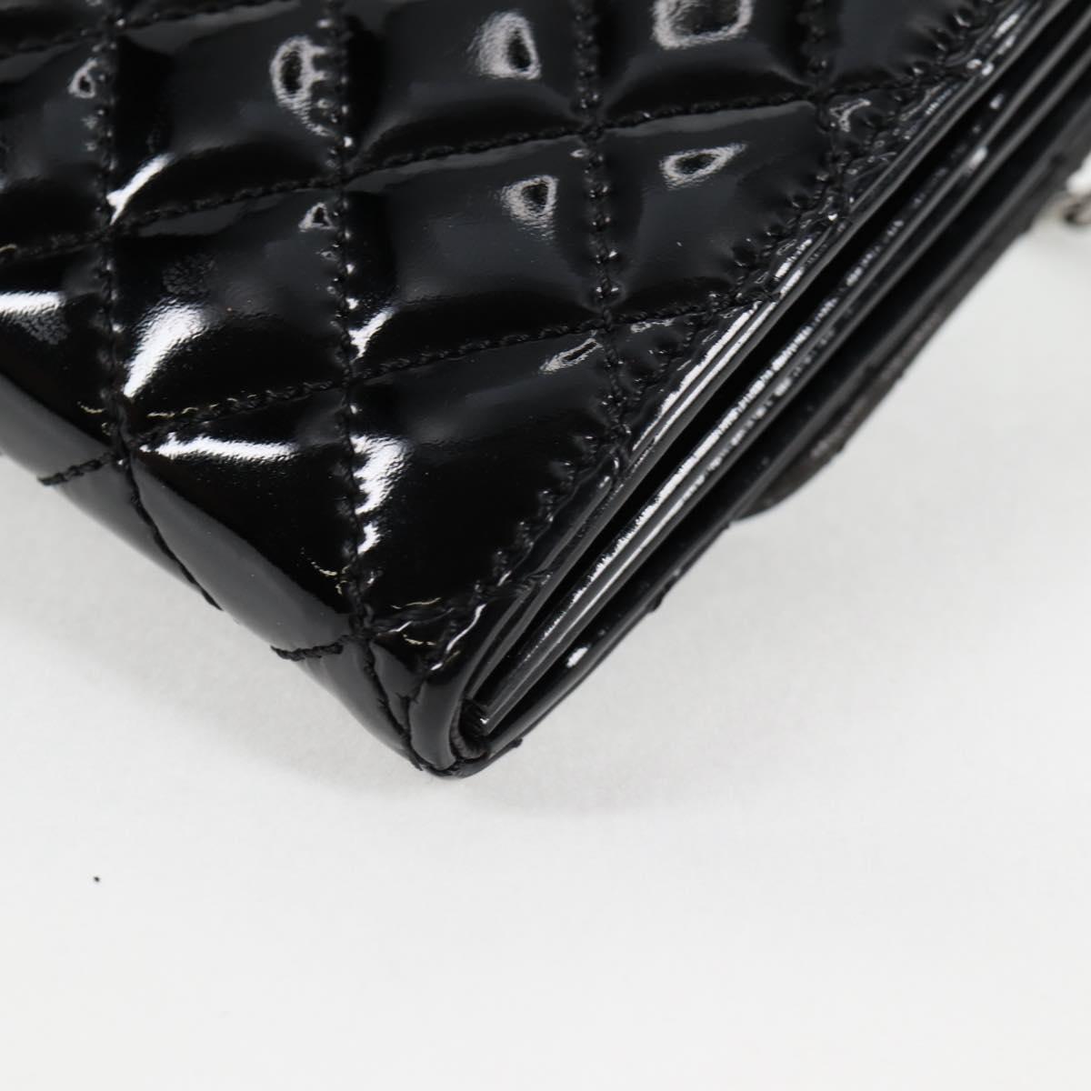CHANEL マトラッセ チェーンウォレット パテントレザー ブラック