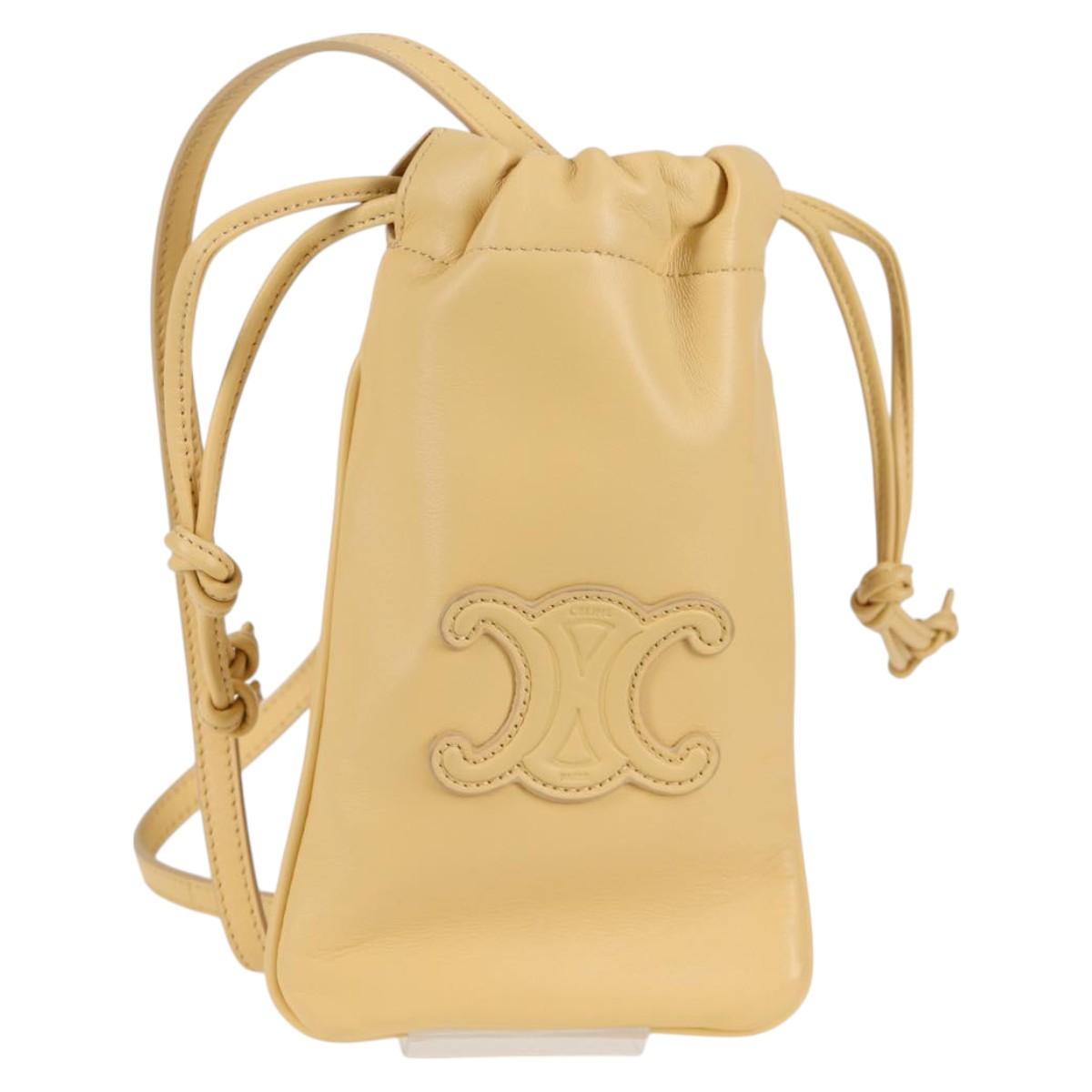 CELINE キュイール トリオンフ ドローストリング モバイルポーチ