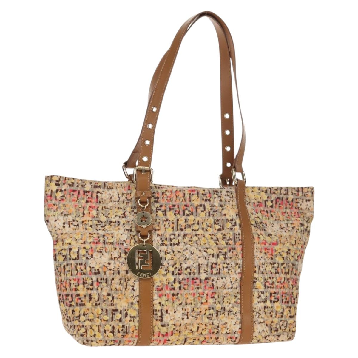 FENDI Zucchino Canvas Tote Bag Yellow Gold Auth 134352V – MixTHINKS