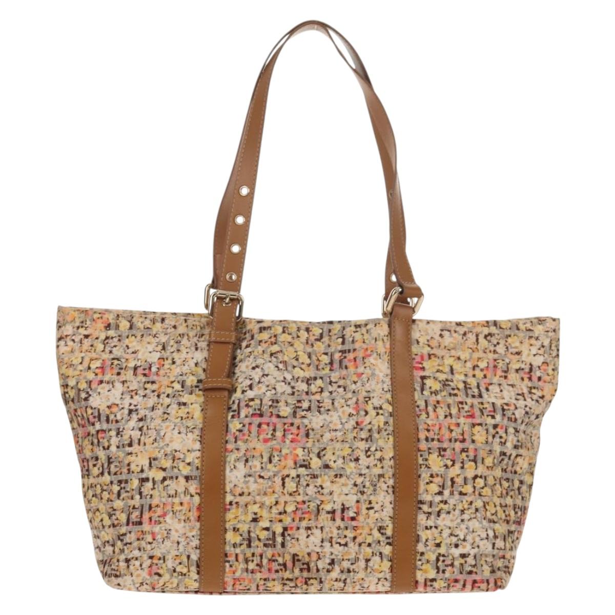 FENDI Zucchino Canvas Tote Bag Yellow Gold Auth 134352V – MixTHINKS
