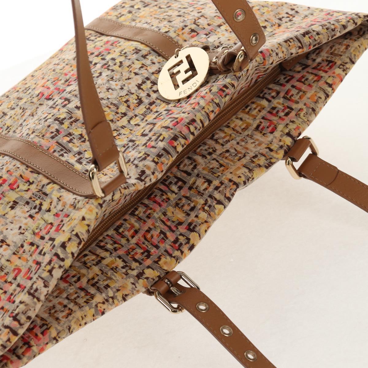 FENDI Zucchino Canvas Tote Bag Yellow Gold Auth 134352V – MixTHINKS