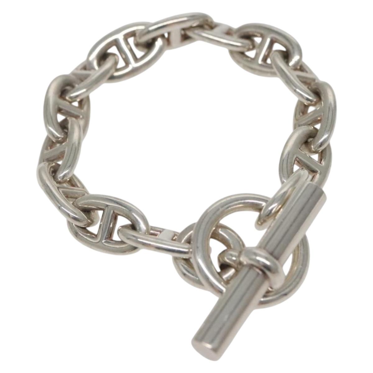 HERMES Chaine d'Ancre MM Bracelet Ag925 14 Links Silver Auth