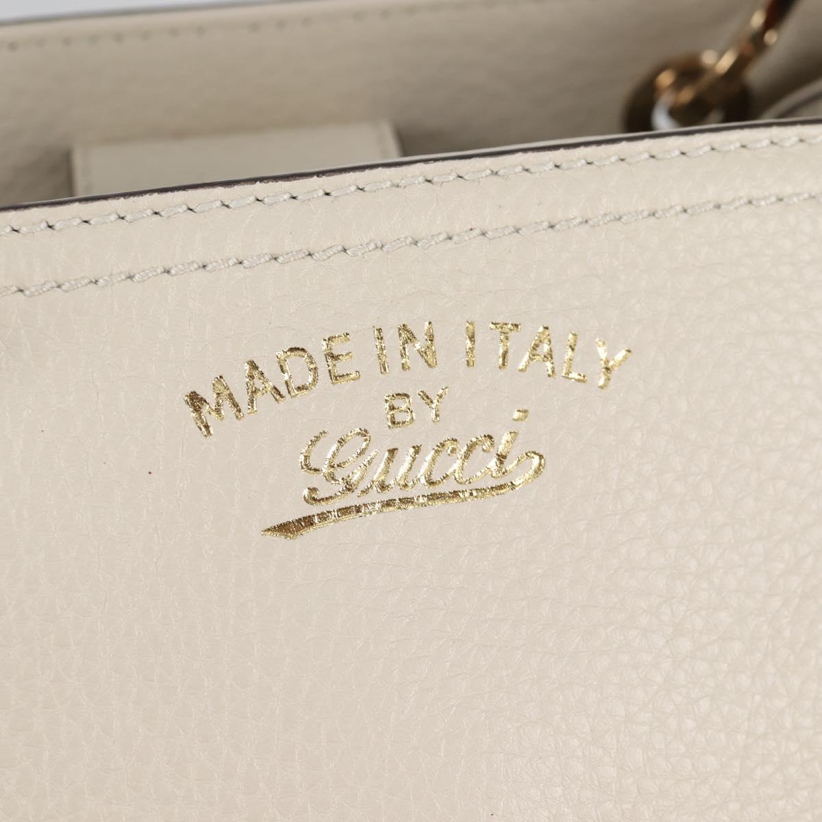 GUCCI バンブーハンドバッグ レザー 2way ホワイトゴールド 336032