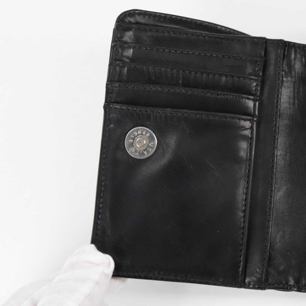 Chrome Hearts Joey Compact Wallet Leather Black Auth 136314M