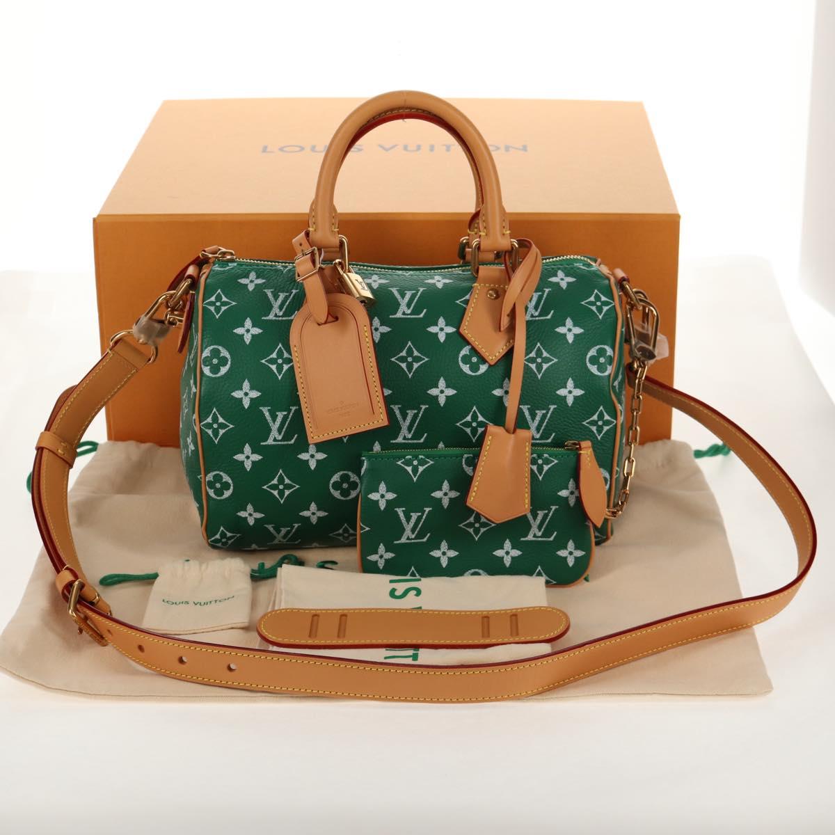 LOUIS VUITTON Monogram Speedy P9 Bandouliere 25 Bag Green M24423