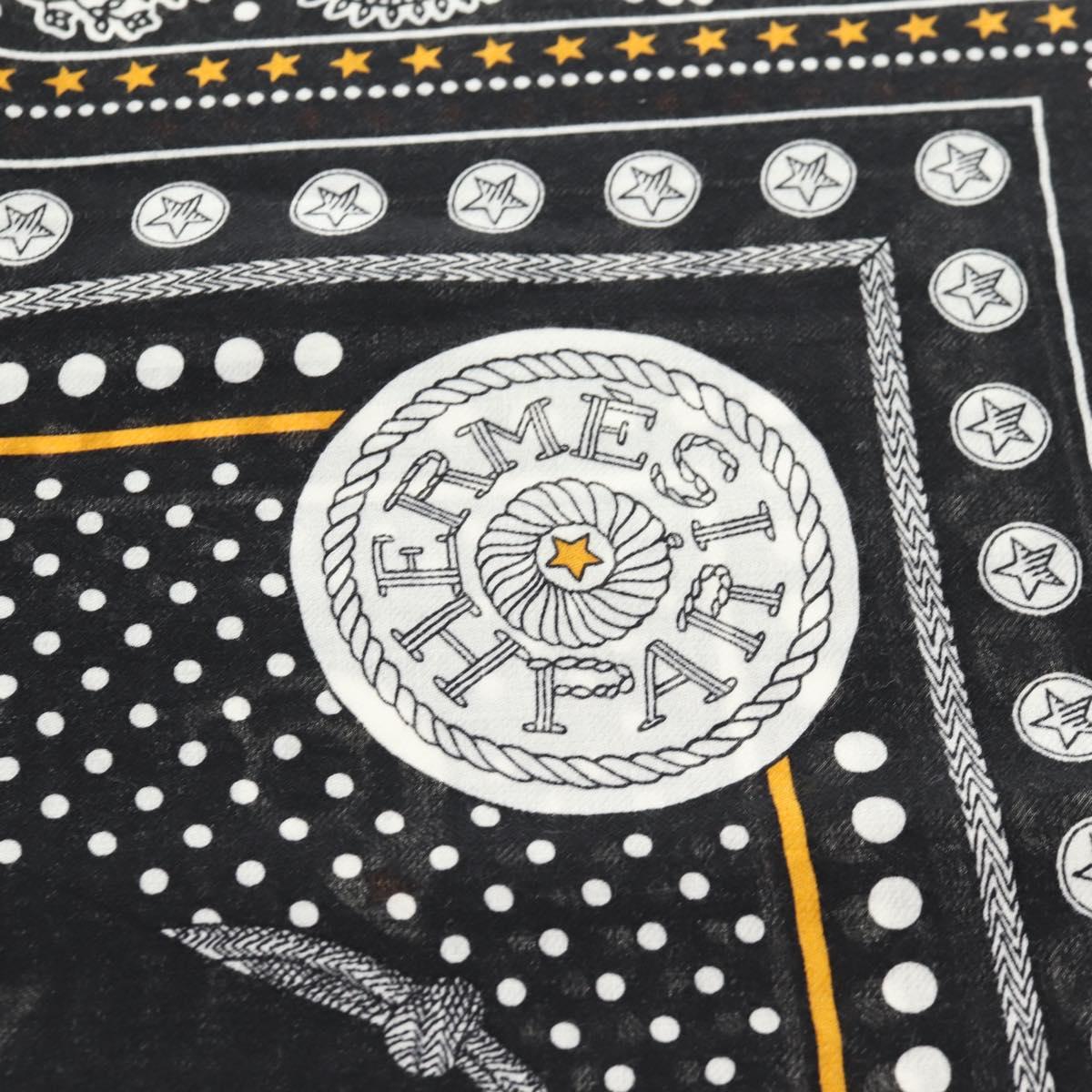 HERMES Carre Geant 140 Scarf ”Zouaves et Dragons” Cashmere Black