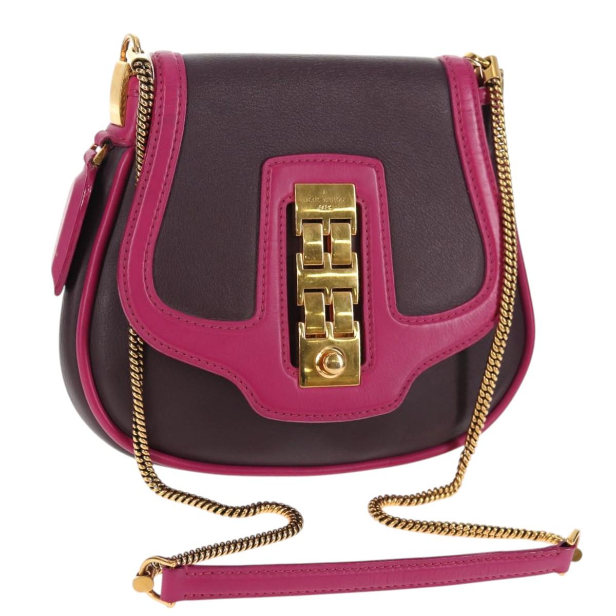 LOUIS VUITTON Art Deco Trappezio Shoulder Bag Leather Pink M97085