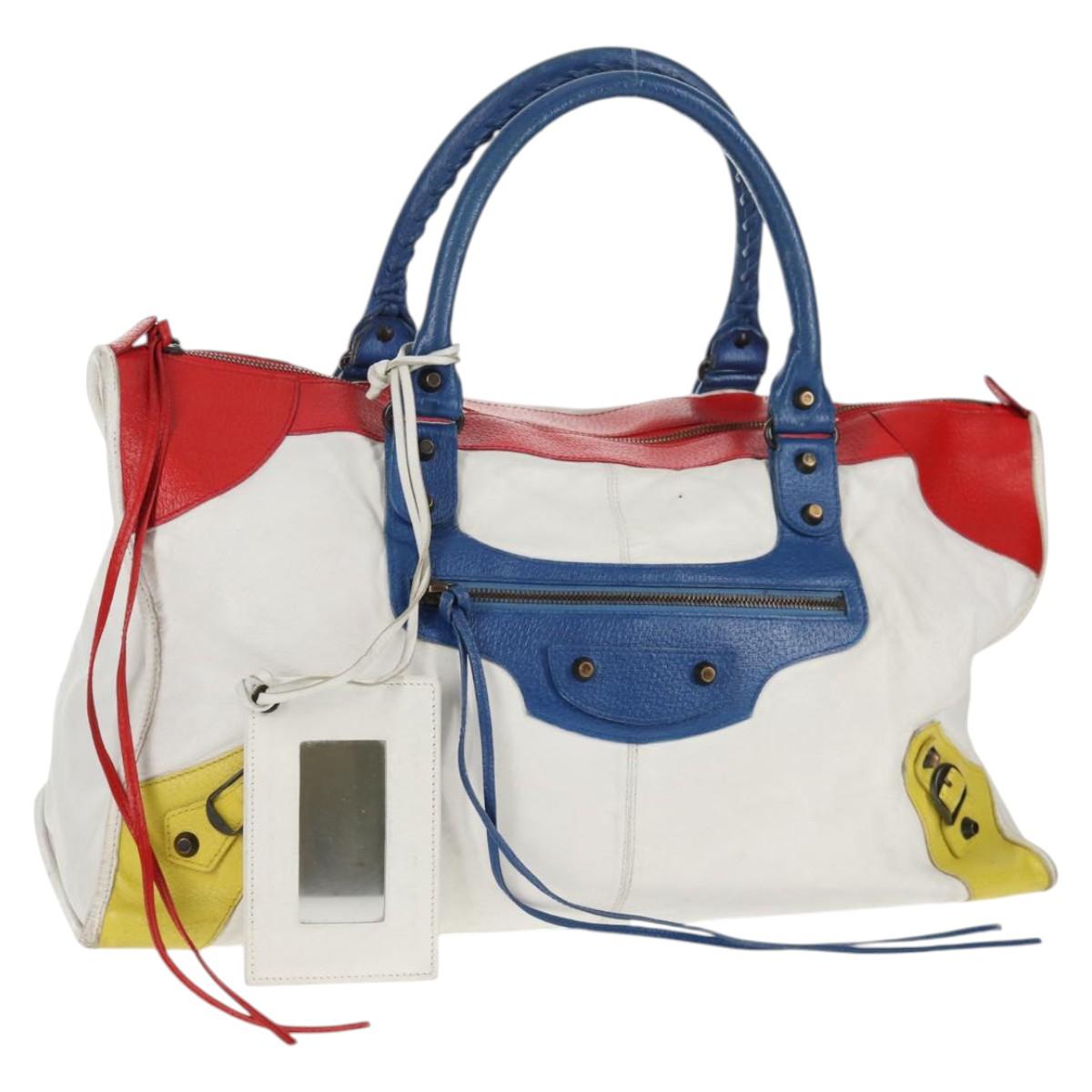 BALENCIAGA The Work Hand Bag Leather Multicolor 132110 Auth