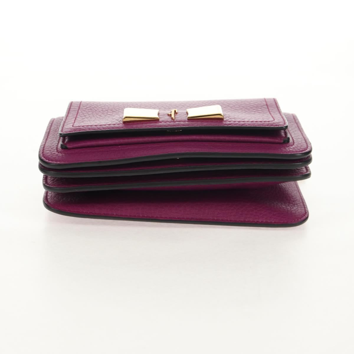 Salvatore Ferragamo Chain Gancini Shoulder Bag Leather Purple Gold