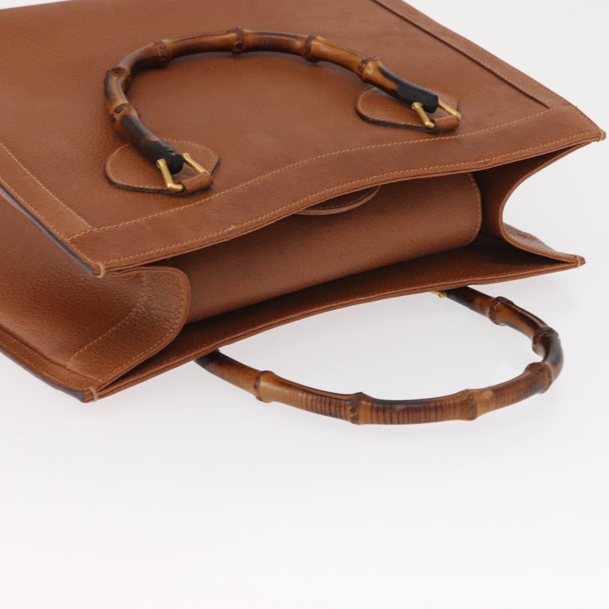 GUCCI バンブーハンドバッグ レザー ブラウン ゴールド 002 1186 0260