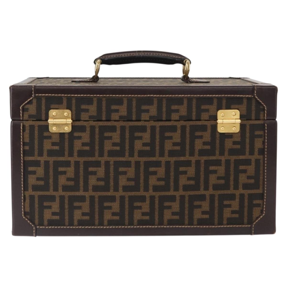 FENDI Vanity Case Zucca Canvas Black Brown Auth 155108SAV – MixTHINKS