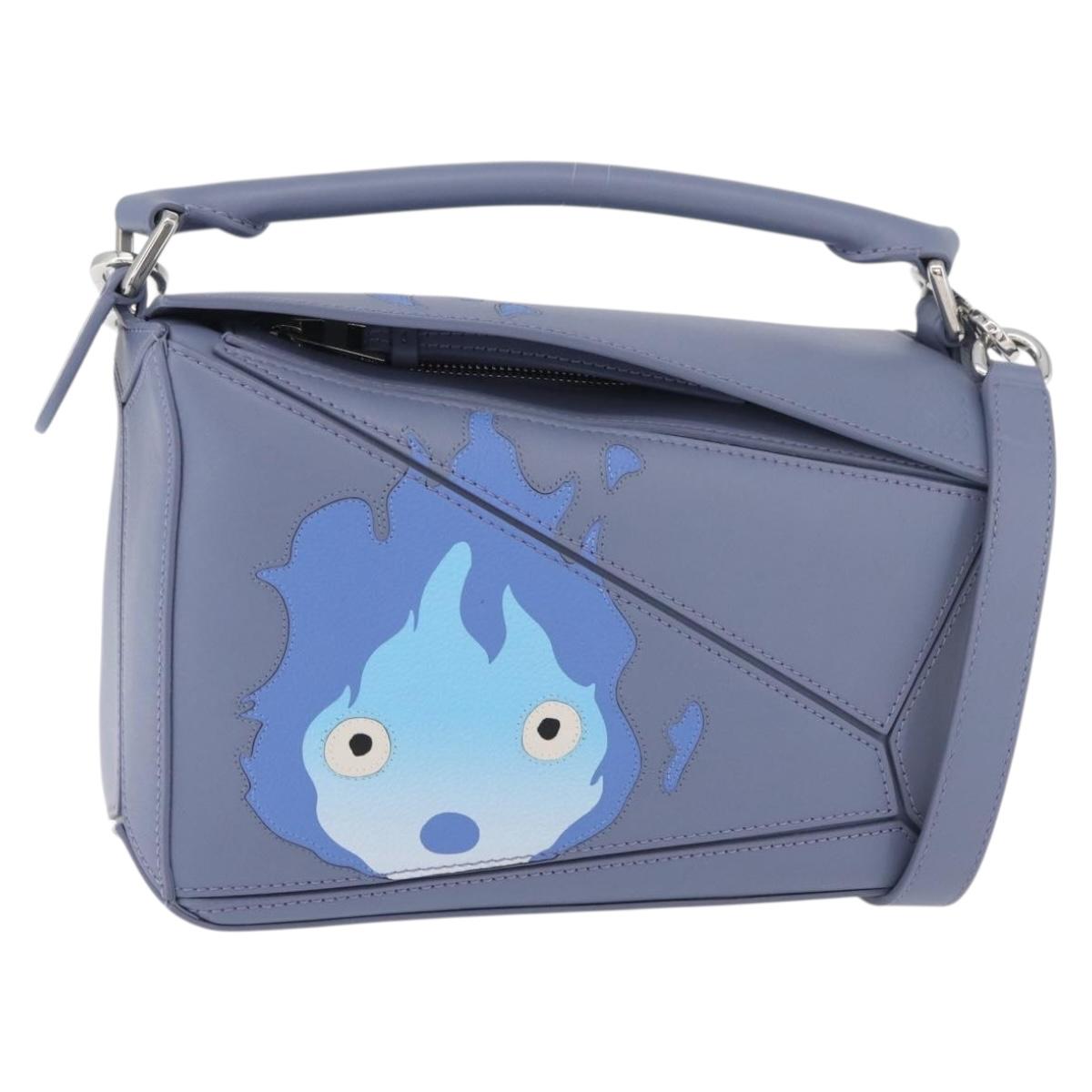LOEWE × Ghibli Howl's Moving Castle Puzzle Bag Calcifer 2way Blue