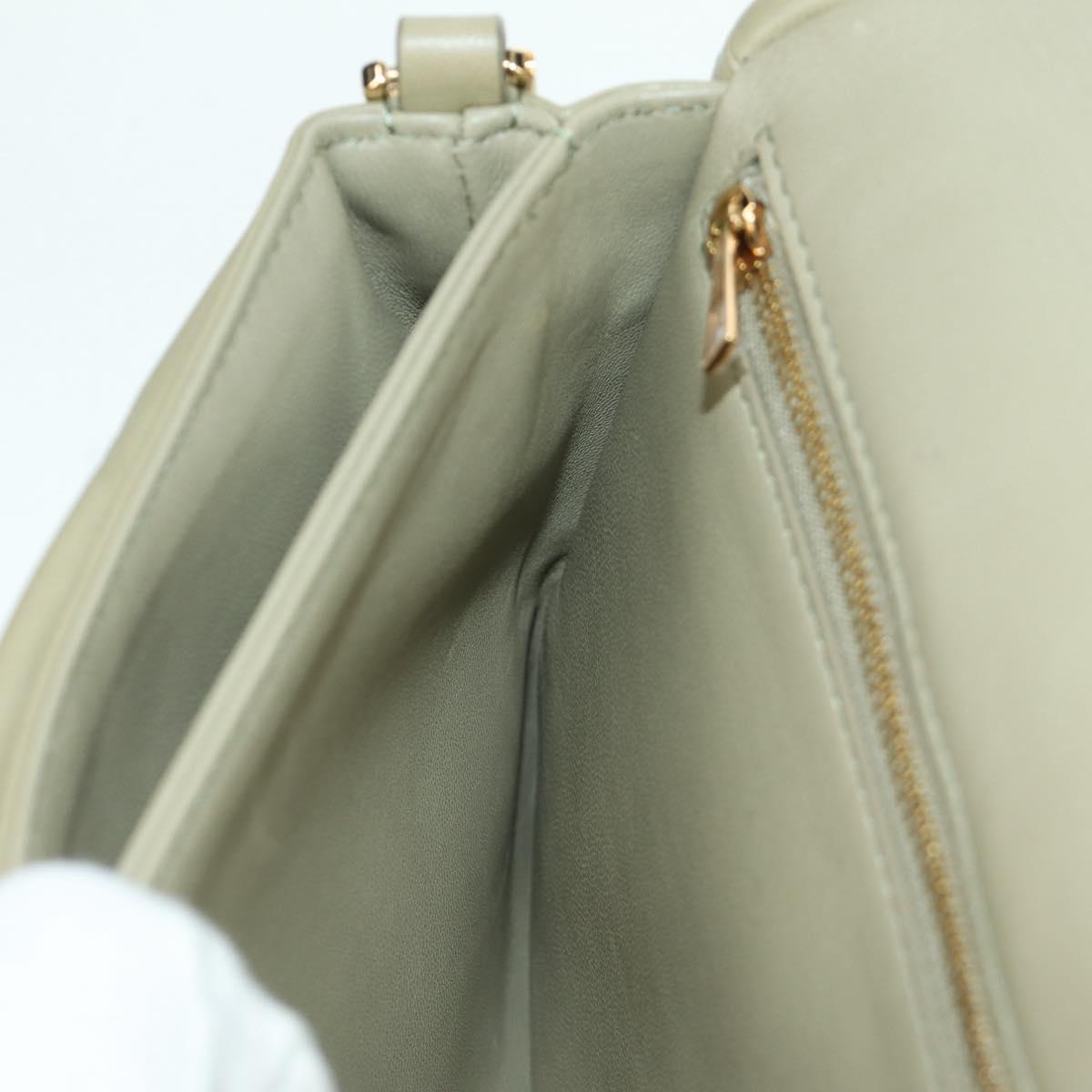 LOEWE Puffer Goya Bag Shoulder Bag Leather Green Gold Auth