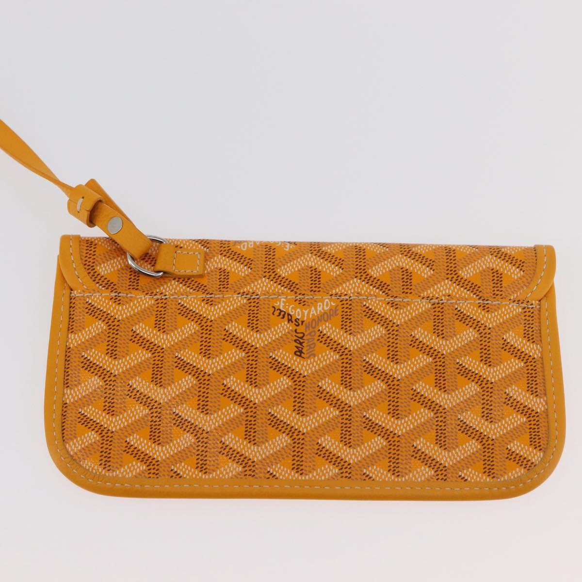 GOYARD Herringbone Saint Louis GM Tote Bag PVC Yellow Auth