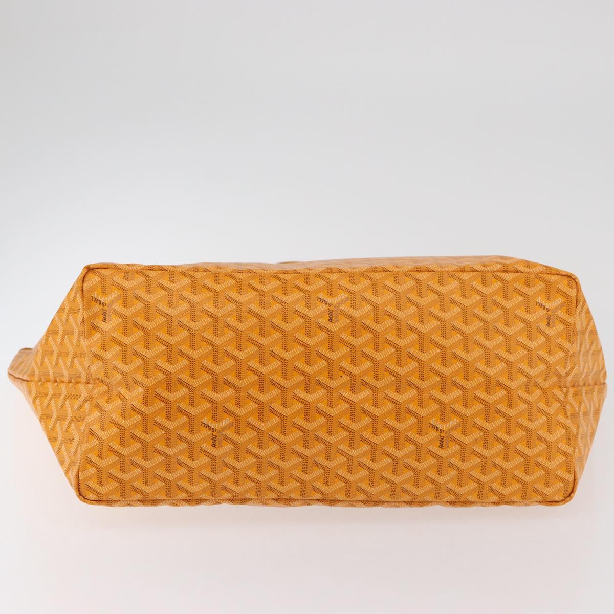 GOYARD Herringbone Saint Louis GM Tote Bag PVC Yellow Auth