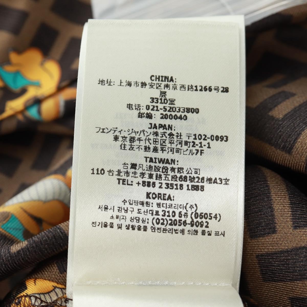 FENDI Zucca Canvas Dragonite Shirt Silk Brown Black FS1262 Auth