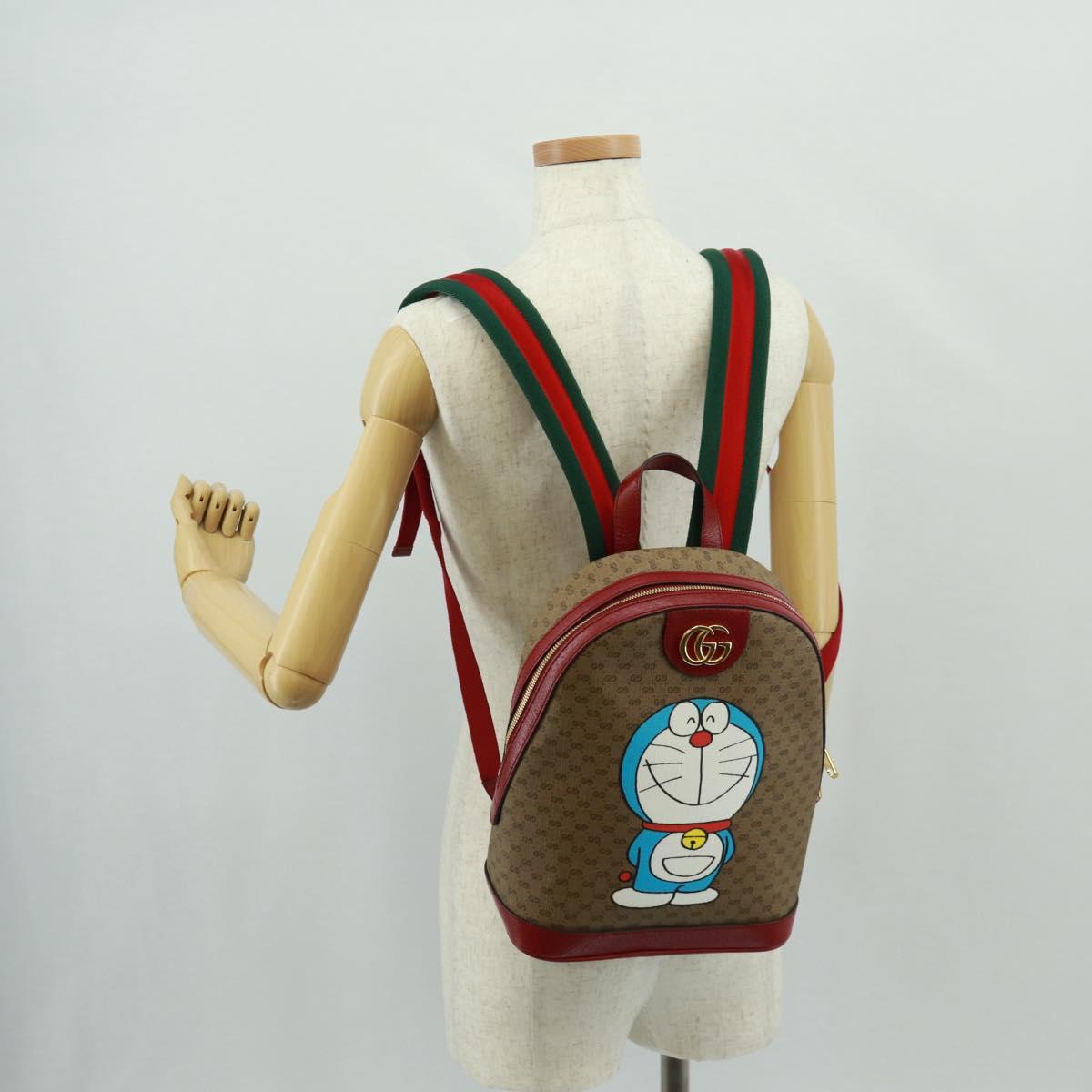 GUCCI マイクロGGスプリーム ドラえもん バックパック PVC ベージュ