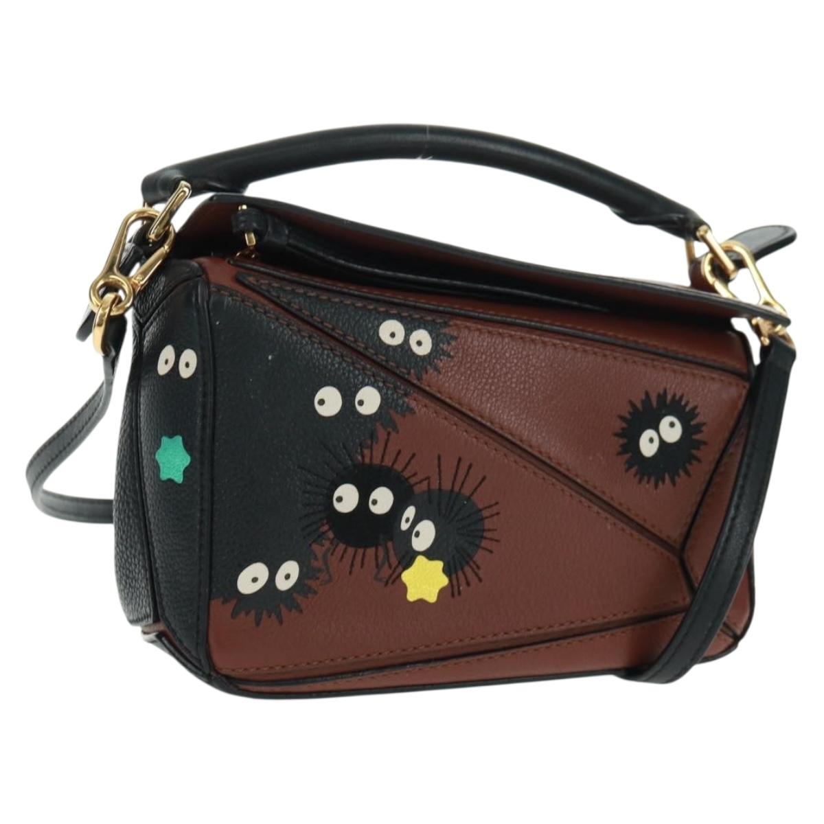 LOEWE Puzzle Bag Mini - Makkuro Kurosuke Bag Leather 2way Brown
