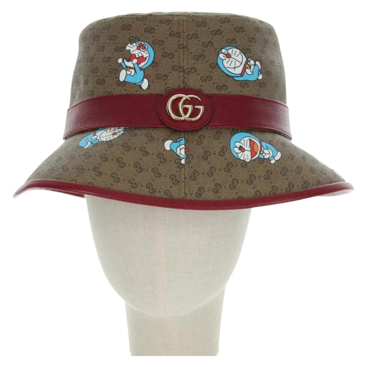 GUCCI x Doraemon Micro GG Supreme Doraemon Bucket Hat Brown Auth