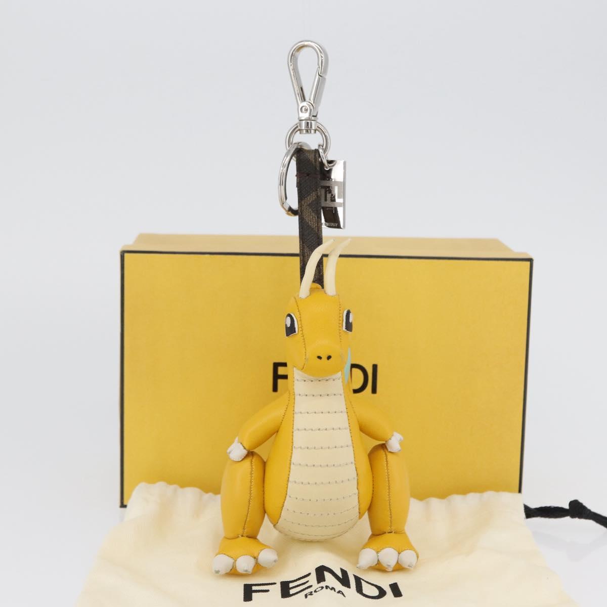 FENDI FENDI x FRGMT x POKÉMON Pokémon Charm Leather Yellow Auth