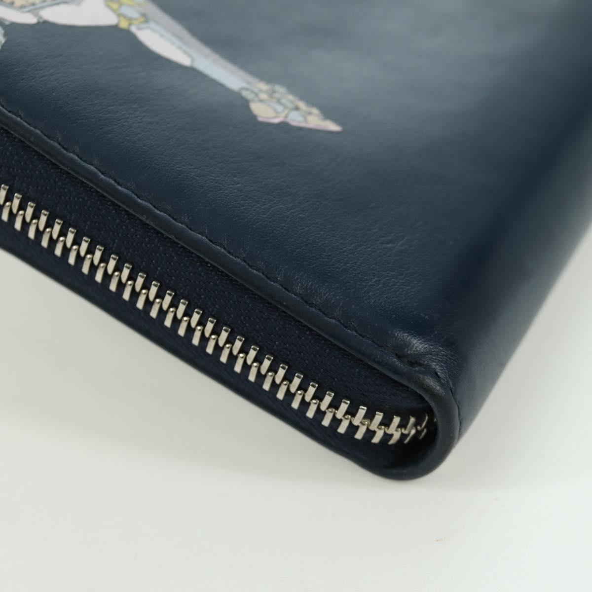 BVLGARI x JoJo's Bizarre Adventure Keeler Queen Wallet Navy Auth