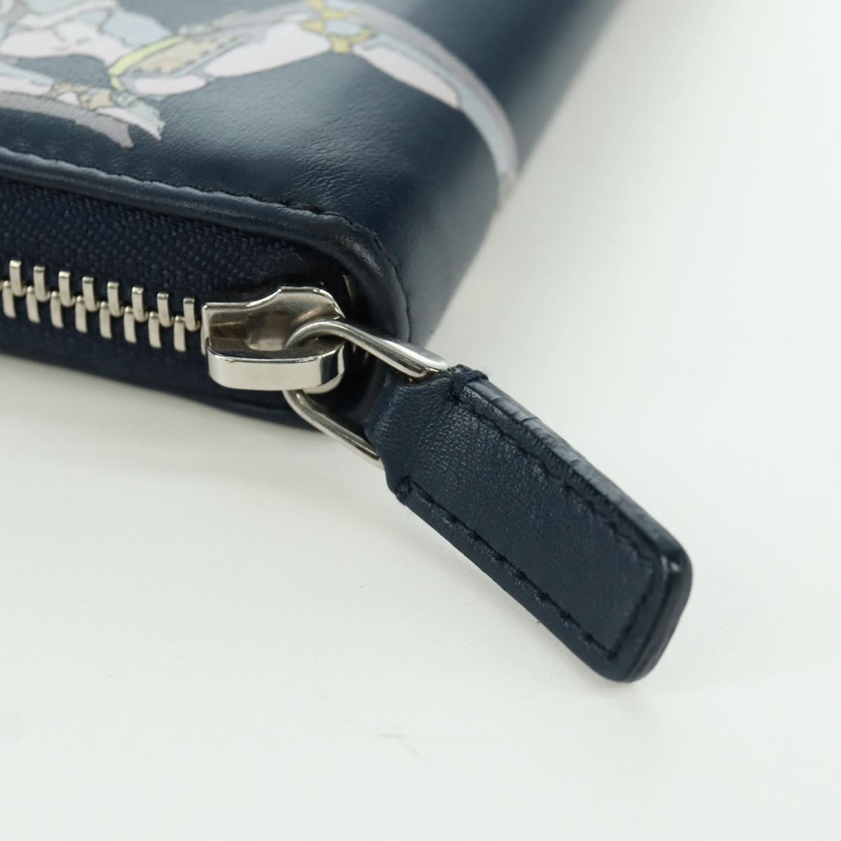 BVLGARI x JoJo's Bizarre Adventure Keeler Queen Wallet Navy Auth