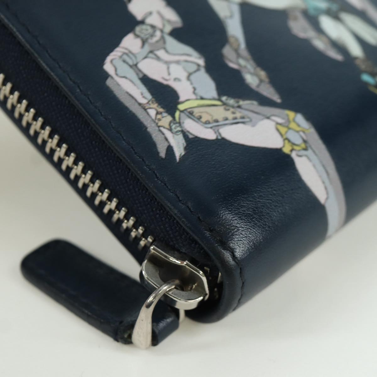 BVLGARI x JoJo's Bizarre Adventure Keeler Queen Wallet Navy Auth