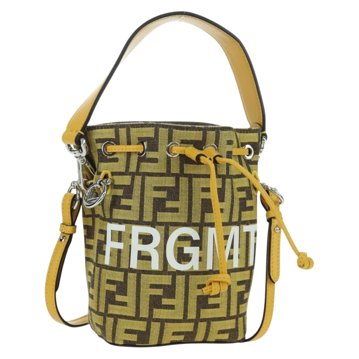 FENDI x FRGMT x POKÉMON Zucca Canvas Shoulder Bag 2way Yellow Auth